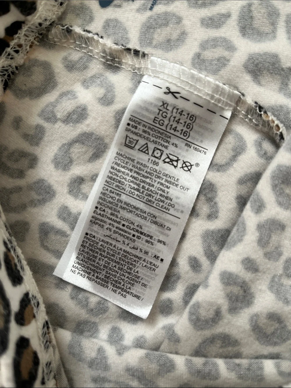 Old Navy Girls XL 14 - 16 Cotton Blend Leopard Print Leggings Stretch Pants